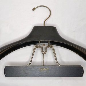 Vintage Setwell Black Wooden - Plastic Suit Hanger